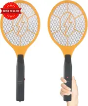 2 Pack Electric Fly Swatter Bug Zapper Handheld Racket for Mosquitoes & Flies