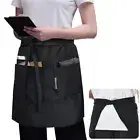 Breathable Waiter Half Waist Apron Brown Short Apron for Chef