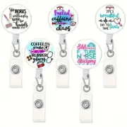 5 Pack Of Nurses Retractable Badge Reel Holder, Id Holder, Badge Medical Nursing
