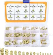 MAEZOE 300PCS Threaded Inserts, M2 M3 M4 M5 M6 Female Thread Metric Knurled Nuts Assortment Kit, Brass Knurled Nuts for Plastic and 3D Printing Components