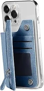 Multifunctional Adhesive Phone Wallet Card Holder, PU-Leather Phone Wallet, Card Holder for Phone, Phone Card Holder Stick on with Zipper, Card Holder for Back of Phone