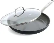 Chatham Hard Anodized Healthy Ceramic Nonstick, 12" Frying Pan Skillet with Lid,