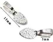 15 Pcs Silver or Copper Pendant Bails Jewelry Making, Glue-On, Small Spoon Shape
