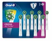 ORAL-B Cross Action Replacement Brush Heads, (8 ct. refills) - SHIPS FREE!