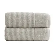 2PK Renee Taylor Cambridge 650GSM Textured 160x80cm Bath Sheet Pumice Stone