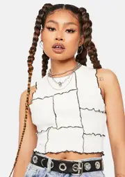 No Contest Patchwork Crop Tank