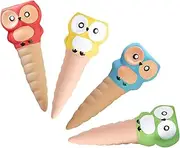 Clay Watering Stakes - 4X Watering Flower Globes Waterer Owl Shape Stake - Clay Plant Devices, Automatic for Vegetables, Indoor Potted, Deck Pots Daily Water