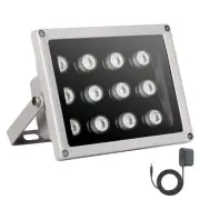 IR Illuminator, 850nm 12 LEDs Wide Angle IR Illuminator for Night Vision, Wat...