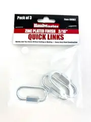 3/16'' QUICK LINKS / ZINC PLATED FINISH, Fast easy repair for most chains