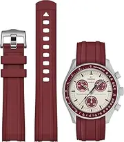 [REBANDACE] Strap for Omega x Swatch MoonSwatch Watch 20mm,Soft Replacement Rubber Strap for Swatch Omega Moonswatch Speedmaster,Curved No Gap strap for Moonswatch Swatch Men Women