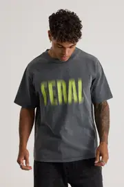 [Factorie] Factorie - Notion Vintage Slim Fit Graphic Tshirt - Ntn washed slate/feral XL NTN WASHED SLATE/FERAL