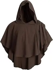 HOMELEX Renaissance Hooded Cape Medieval Hobbit Halloween Cloak with Hood Padme Costume