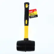 Handy Hardware Shock-Absorbing Rubber Mallet Hand Toll with Fibreglass Handle