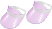 [TOGEVAL] 2pcs Outdoor Sun Hat Lightweight UV Protection Visor for Beach Fishing Hiking Stylish Sun Hat Light Unisex Design for Adults Purple