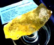 Libyan Desert Glass Meteorite Tektite impact specimen(430 crt)dimples yellow Gem