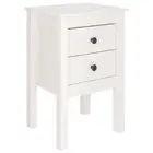 Pine Wood Bedside Table Drawer Storage Side Cabinet Bedroom Nightstand White