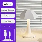 White Nordic Umbrella Mushroom Table Lamp - Dimmable Ambient Light