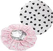 FOMIYES 2 Pcs Tin Foil Hair Caps for Deep Conditioning Reusable Elastic Shower Caps for Women for Long Hair