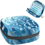 Sanitary Napkin Storage Bag,Period Bag,Pad Bag,Christmas Snowmen Winter Snow,Period Pouch