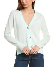 Hannah Rose Marled Stripe Cashmere-Blend Cardigan