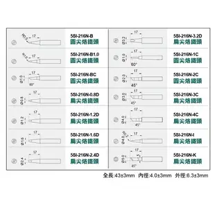 【Pro'sKit 寶工】5SI-216N 烙鐵頭 SS-989A、206E、207E、SI-130A20、25適用