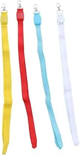 SEWACC 7Pcs LED Light Up Lanyards Neck Straps for Id Keychain Mixed Colors for Students Office Workers and Outdoor Activities