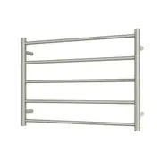 Radiant RTR03 Round Bar Heated Towel Rail - 750 x 550mm - Brushed Nickel - Stainless Steel- Bottom Left/Top Right Wiring