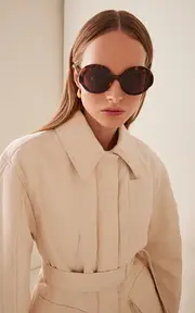[Loewe] Oversized Round-Frame Tortoiseshell-Acetate Sunglasses