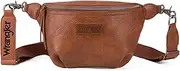[Wrangler] Vintage Sling Bag for Women Men Chest Bum Bag Ladies Crossbody Purse, Brown, One Size