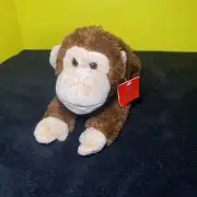 Aurora Plush Monkey Chimpanzee Brown Stuffed Animal 2018 Toy Lovey Laying 14"L