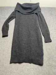 NEW $249 Club Monaco Charlotta Dress Robe Charcoal Gray Wool Alpaca Size XS