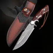 Wooden Handle Hunting Knife Fixed Blade Knife Military Outdoor Survival