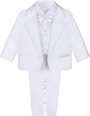 [A&J DESIGN] Baby Tuxedo 5-Piece Set Jacket & Shirt & Vest & Pants & Bowtie 6 Months - 3T