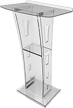 Lectern Podium Stand, Lectern Podium Stand,Lectern Podium Stand,Clear Podium Clear Podium Elegant Perspex Design, Transparent Stand with 60x45CM Reading Surface, for Church,
