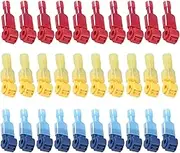 DIANN 60pcs 30Pairs T Tap Wire Connectors 22-10 AWG Quick Splice Electrical Wire Terminals, Insulated Male Quick Disconnect Spade Terminals Assortment Kit, AWG 22-18, 18-14, 12-10