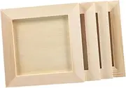 HAPINARY 4pcs Kids Art Frame Painting Clay Frame Wood Crafts Painting Frame Kids DIY Frame