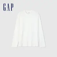 在飛比找蝦皮商城優惠-Gap 男裝 Logo純棉圓領長袖T恤-白色(885504)