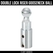 CURT Double Lock Riser Gooseneck Ball, 2-5/16 Inch, 1 Inch Rise, 30K lbs, 60603