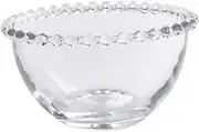 ZUNOXAZ 1Pc Transparent Pearl Edge Glass Bowl Versatile Storage Container for Fruits Salads and Desserts for Parties Gatherings and Home Decor Elegant Household Tableware