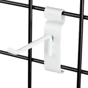 Gridwall Hooks 4" Wire Grid Hook Peg 100 White 6mm Tubing 3" OC Display Slat