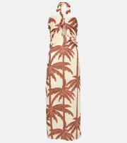 [Johanna Ortiz] Johanna Ortiz Water Adventure printed linen maxi dress AU 6 multicoloured
