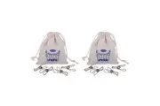 2x 30pc D.Line Stainless Steel Wire Pegs Tarp/Tent Clips w/ Hemp Bag Large