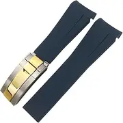 [EMAIGlPLO] 20mm 21mm Rubber Watchband Fit for Rolex Submariner GMT Master Daytona Silicone Strap Black Watch Band Bracelet