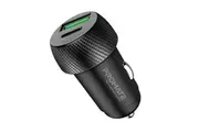 PROMATE 20W Dual Port Car Charger with QC3.0 and USB-C Port. Charge two Devices