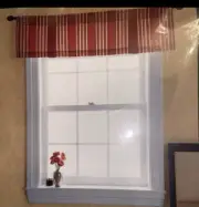 Waverly Home One Window Valance Red Vertical Stripes .