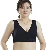 [mistrend] Women's Maternity Nursing Bra Wirefree Cotton Front Button Closure Breastfeeding Pregnancy Bra Underwear Comfy Bralette