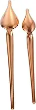 ABOOFAN 2pcs Stainless Steel Sauce Decorating Spoons for for Chocolate Sauces Rose Gold Large Small for Baking Dessert Decoration