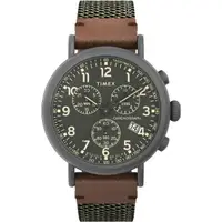 在飛比找momo購物網優惠-【TIMEX】天美時 週末系列 41 毫米橄欖綠三眼計時手錶