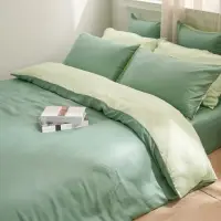 在飛比找momo購物網優惠-【戀家小舖】60支100%天絲枕套被套床包四件組-加大(永恆