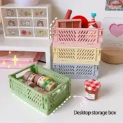 Collapsible Crate Plastic Folding Storage Box Basket Utility Cosmetic Container